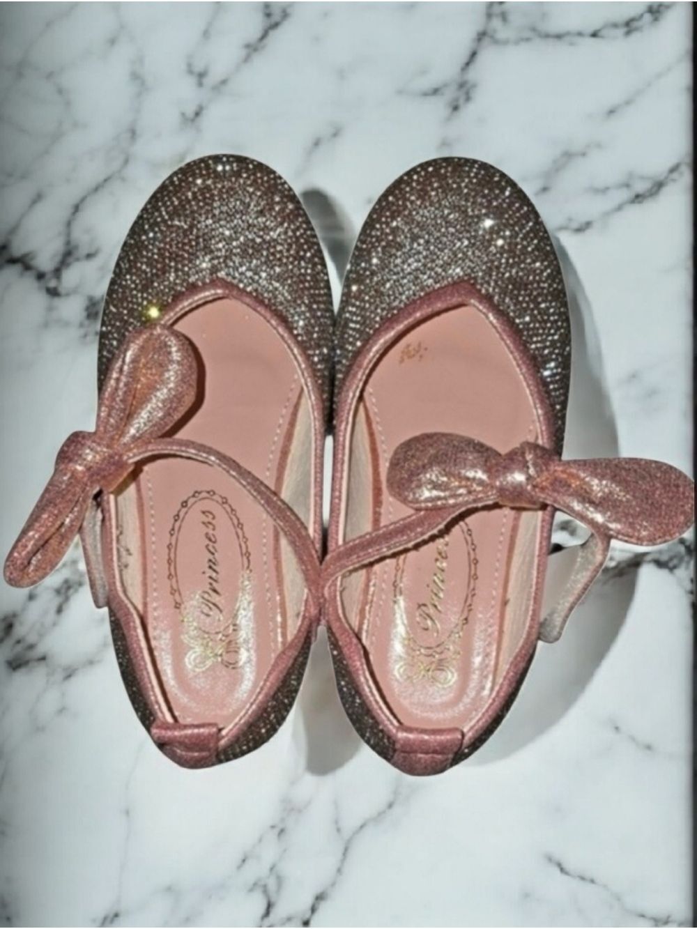Sparkly Pink Young Girl's Kids Dress Shoes Embellished Barbie Princess Shoe